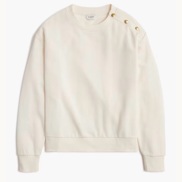 J. Crew Factory Tops - NWT J. Crew Factory Button Shoulder Pullover Women’s XL Cream Heritage